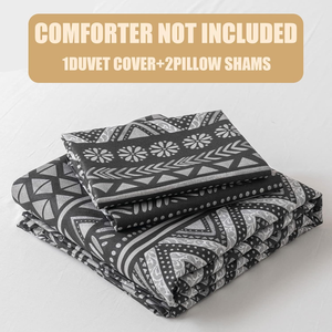 Housse de couette Queen Motif branches d'arbre 300tc Polyester Microfibre ultra douce Respirante Ensemble de literie 3 pièces Fermeture éclair - Product Image 3