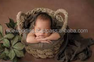 Accessoires de photographie de studio pour nouveau-nés, paniers-lits en bambou naturel, design style ferme, pour poses de bébé - Product Image 3