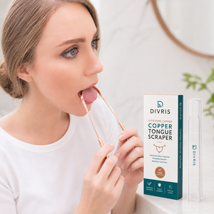 ที่ขูดลิ้นรูปตัวยูสองด้าน Divris Copper ใช้ซ้ำได้ เป็นมิตรกับสิ่งแวดล้อม พกพาสะดวก ออกแบบตามหลักสรีรศาสตร์ สำหรับทำความสะอาดช่องปาก รุ่นใช้ในบ้าน - Product Image 3