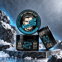 Argile coiffante au sel marin pour hommes, fini mat, tenue ferme, pâte texturisante, parfum bois de santal, marque privée, vente en gros OEM