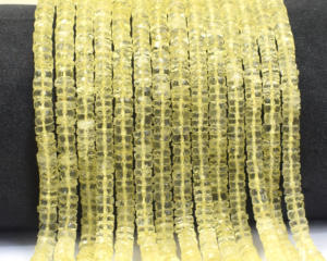 แฮนด์เมดตัดเรียบมะนาวควอตซ์ลูกปัดพลอยรูปทรง Heishi สำหรับเครื่องประดับส่วนประกอบการค้นพบมะนาวควอตซ์สำหรับเครื่องประดับ - Product Image 4