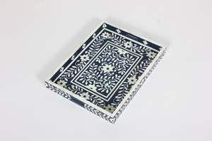 <b>Plastic</b> Bone Inlay Rectangular <b>Serving</b> <b>Tray</b> for Coffee Table Countertop <b>Serving</b> <b>Tray</b> From Indian Manufacturer STAR CRAFTS INDIA - Product Image 2