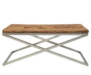 Mesa de comedor de madera maciza Kensington Classic de 100 años con consola moderna de acero inoxidable 1/2 juego de muebles de consola de oficina - Product Image 1