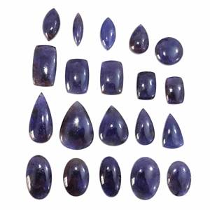 Cabochon de pierres précieuses en iolite naturelle véritable produit en vrac fait à la main personnalisé pour la fabrication de bijoux - Product Image 5