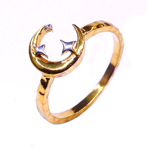 แหวนดาวพระจันทร์สไตล์วินเทจคลาสสิกหรูหราสีเงินสเตอร์ลิง925จากนักออกแบบ - Product Image 1