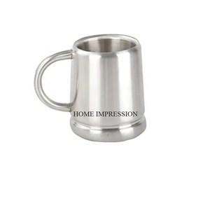 New Pewter <b>Tankard</b> Stainless Steel Insulated Beer Mug Vacuum Beer Stein with Welded Handle <b>Metal</b> Coffee Double Walled Mug - Product Image 2
