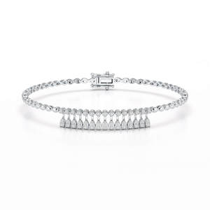 Brazalete de Tenis de Oro Blanco de 14 Quilates de Alta Calidad, Diamantes Cultivados en Laboratorio, Color DEF, Claridad VVS VS, 8 Gramos, Joyería Fina Exquisita, 1.02ct 45 - Product Image 1