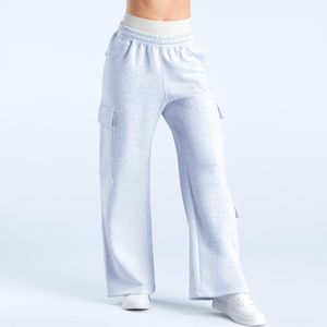 <b>Women's</b> Custom Casual Cotton Fleece Sweatpants High-Waisted <b>Cargo</b> Wide <b>Leg</b> Joggers Baggy Trousers Pocket <b>Pants</b> Streetwear Waist - Product Image 3