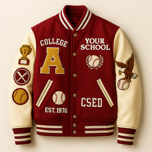 Veste universitaire en laine personnalisée en gros avec col montant | Design vintage | Équipe OEM/ODM et vestes de mode - Product Image 2