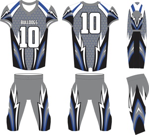 Ensemble d'uniformes de football américain pour adultes, impression numérique, 100% polyester, manches courtes, imprimé, fabriqué au Pakistan - Product Image 2