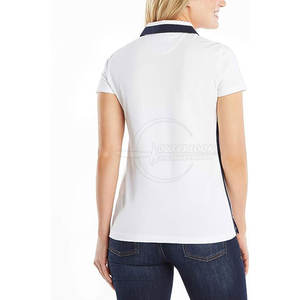 Vêtements de rue Logo décontracté personnalisé femmes Polo T-Shirt Garniture contrastée Dernière mode Nouveau Design Polo T-Shirt - Product Image 3