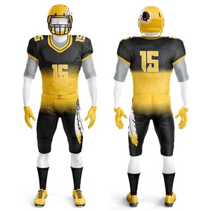 Conjunto de fútbol americano totalmente bordado personalizado 2024, uniformes sublimados elegantes con técnicas impresas de manga corta - Product Image 3