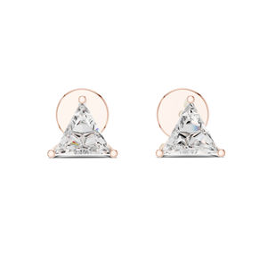 Pendientes de Oro Amarillo de 14K con Diamantes Triangulares Cultivados en Laboratorio | Pendientes de uso diario |   Diamante Cultivado Nuevo - Product Image 4