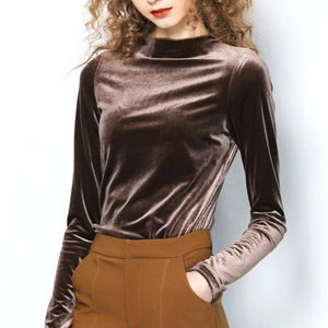 Camisetas de terciopelo para hombre, estilo informal Ringer, tu letra bordada y logotipo, cuello redondo, terciopelo, ajuste holgado, camiseta para hombre, ropa de calle - Product Image 2