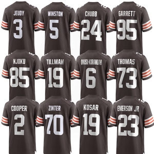 <span class=keywords><strong>2025</strong></span> đội Cleveland áo bóng đá Mỹ cho nam thể thao 24 chubb 2 đồng 3 jeudy thêu - Product Image 1