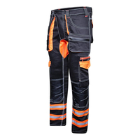 Pantalones de seguridad de alta visibilidad para hombres Pantalones DE TRABAJO resistentes con rayas reflectantes Bolsillos Pantalones de carga de trabajo de invierno