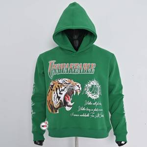 Sudadera con capucha lavada a la piedra personalizada para hombre 100% algodón de peso pesado ropa de calle suelta sudaderas con capucha con logotipos serigrafiados - Product Image 1