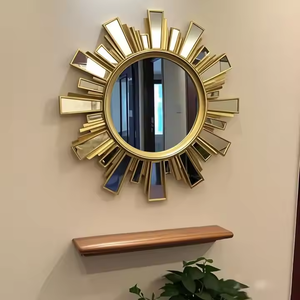 Espejo de pared redondo de estilo de lujo moderno personalizado de pared de metal-Espejo de decoración del hogar con espejo de pared enmarcado de metal - Product Image 2