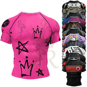 Cody Lundin Short Sleeve Pink <b>Mens</b> Jiu Jitsu BJJ No Gi Rash Guard Sublimation <b>Men</b> Running Training T-<b>shirts</b> Stretch Fitness Tees - Product Image 1