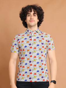 Hot Selling Premium Stretchable Half Sleeve for Polo Neck T-<b>Shirt</b> Versatile Casual Wear Comfortable 100% Printed Digital <b>Grey</b> - Product Image 2