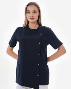 Diseño por encargo Ropa de verano Hospital Scrubs Sets U-Neck 100% Calidad superior con botón Tich Elegante traje de hospital - Product Image 2