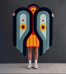 Ensemble de tapis en laine de couleur unie modernes faits à la main tuftés à la main tapis d'intérieur lavables écologiques et antidérapants - Product Image 1