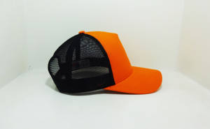 Casquette de camionneur personnalisée Casquette de camionneur en maille orange respirante, usage quotidien structuré à 6 panneaux pour adultes, fabriquée au Vietnam usine - Product Image 3