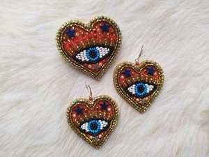 Pendientes de cuentas bohemias con flecos en cascada Andy de diseño turquesa, regalo de joyería único - Product Image 2