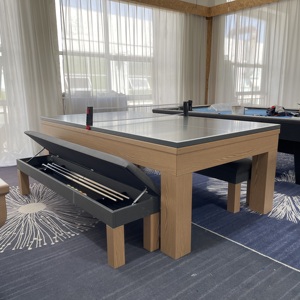Mesa de Billar, Tenis y Hockey Rústica 3 en 1, Mesa de Póker Multifuncional, Tablero de Comedor de Lujo para el Hogar y el Gimnasio - Product Image 1