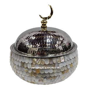 Marmite décorative en nacre dernière nouveauté casserole faite à la main vente chaude réchauffeur d'aliments décoratif en métal - Product Image 1