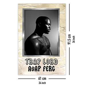 ASAP Ferg Modern Art Deco <b>Poster</b> 'Trap Lord' Framed Wall Hanging Black Frame Birthday Decorative Item - Product Image 5