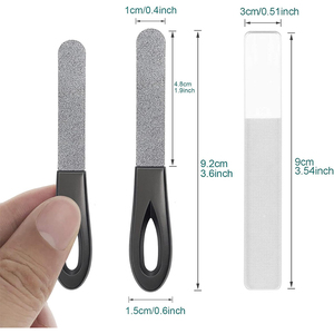 Poignée enduite de couleur noire limes nulles 3.6 pouces lime à ongles de manucure en acier inoxydable avec lime à vernis miroir - Product Image 6