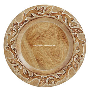 Assiette de chargeur ronde décorative en bois Forme ronde Assiette de dessous de luxe Assiette de chargeur design la plus vendue - Product Image 4