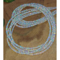 Perles Rondelles Lisses en Opale de Feu Éthiopienne Grade AAA, Diamant Naturel Blanc, Bijoux de Luxe Éclatants pour la Fabrication, Vente en Gros en Vrac