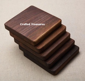 Juego de posavasos de cuero genuino con logotipo de impresión personalizado reutilizable promocional posavasos de cuero genuino y almohadillas - Product Image 2