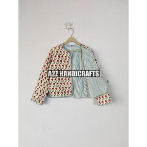 Chaqueta acolchada Bohemia con estampado floral para mujer, nuevo estilo, Kimono abierto frontal, tubería a rayas, Chaqueta de algodón de longitud corta hecha a mano, abrigo - Product Image 3