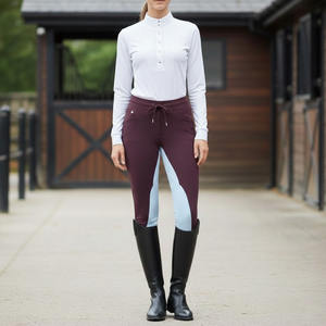 Pantalones de Montar a Caballo de Alta Calidad, Nuevo Estilo, Más Vendidos, Cintura Alta, Asiento Completo con Agarre, Pantalones de Montar para Mujer, Mallas con Botones - Product Image 1