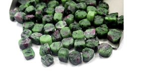 25 piezas de piedras preciosas sueltas de zoisita de rubí Natural de 8-10 MM de alta calidad sin tratar Mineral en bruto hermosa Fabricación de joyas de cristal - Product Image 2