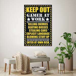 Modern Horizontal Design "Gamers at Work" <b>Poster</b> for Office Decor - Product Image 1