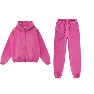 Wholesale High Quality 2 Piece <b>Set</b> Oversized Hoodie <b>Set</b> Men Full Zip up Hoodie <b>Set</b> Acid Wash Tracksuit Men <b>on</b> ZOHAN CREATIONS - Product Image 2