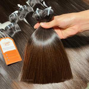 Extensiones de cabello liso de hueso de trama disponibles SDD longitud 10 12 "100% cabello humano vietnamita crudo Color negro listo para enviar - Product Image 1