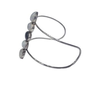 Bracelet de mode en argent Sterling 925 excellente qualité bande réglable à la main pierre de lune arc-en-ciel noire naturelle pierre précieuse mélangée - Product Image 3