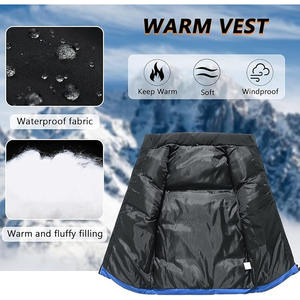 Veste matelassée sans manches à logo personnalisé pour l'hiver gilets avec capuche pour hommes à bulles imperméables avec logo personnalisé - Product Image 3