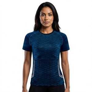 Men's <b>Geometric</b> Patterned Quick Dry Short Sleeve Sport T-<b>Shirt</b> Slim Fit O-Neck Printed Performance Top - Product Image 5