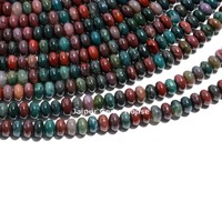 Magnifiques perles de pierre précieuse de qualité supérieure AAA, vert foncé et sanguin, 8 mm, forme rondelle percée, pour la fabrication de colliers et de bijoux