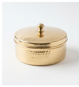 Brass Hammered Laddu Storage <b>Box</b> Gold Polished For Tabletop Kitchen Storage Organizer Sweet <b>Box</b> Brass <b>Mithai</b> <b>Box</b> - Product Image 6