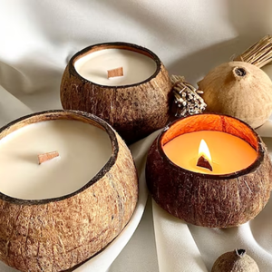 VIETNAM EXPORT | Bougie éco en coquille de noix de coco | Fait à la main | Ambiance parfaite - Product Image 6