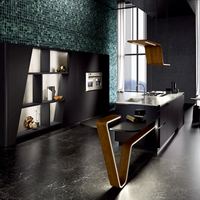 Realyoung Modular Rta lemari dapur desain pengocok kayu gaya Eropa mebel kayu Solid Oak biru Set kabinet dapur