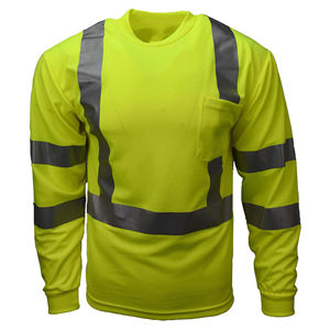 Camiseta de manga larga reflectante Hi Vis con logotipo impreso personalizado para construcción, ropa de trabajo de seguridad duradera, camisetas para hombre - Product Image 6