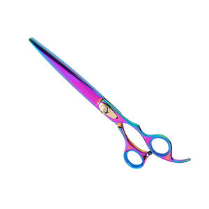 Ciseaux de toilettage pour animaux de compagnie en acier à haute teneur en carbone multicolore en titane avec repose-doigt - Product Image 3